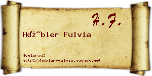 Hübler Fulvia névjegykártya